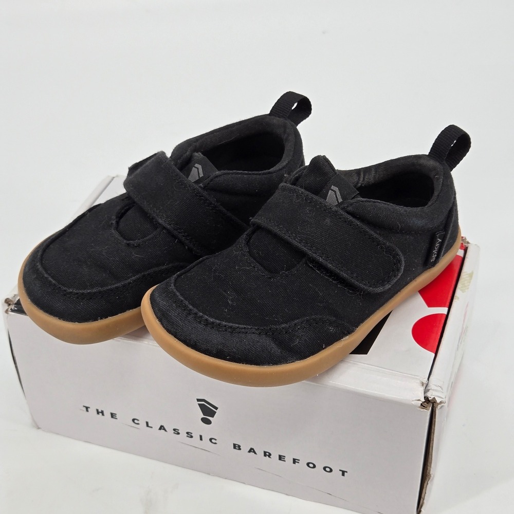 Splay Explore 2.0 Shale Kids Barefoot Shoes Black Canvas Gum Sole C8 EUR 24